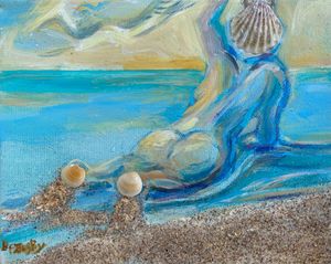 "Shelly Sands" oil/mixed media 8 x 10"
