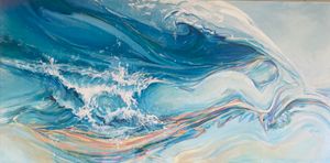 " Crash! Swim! Fly!" oil 72" x 36"
